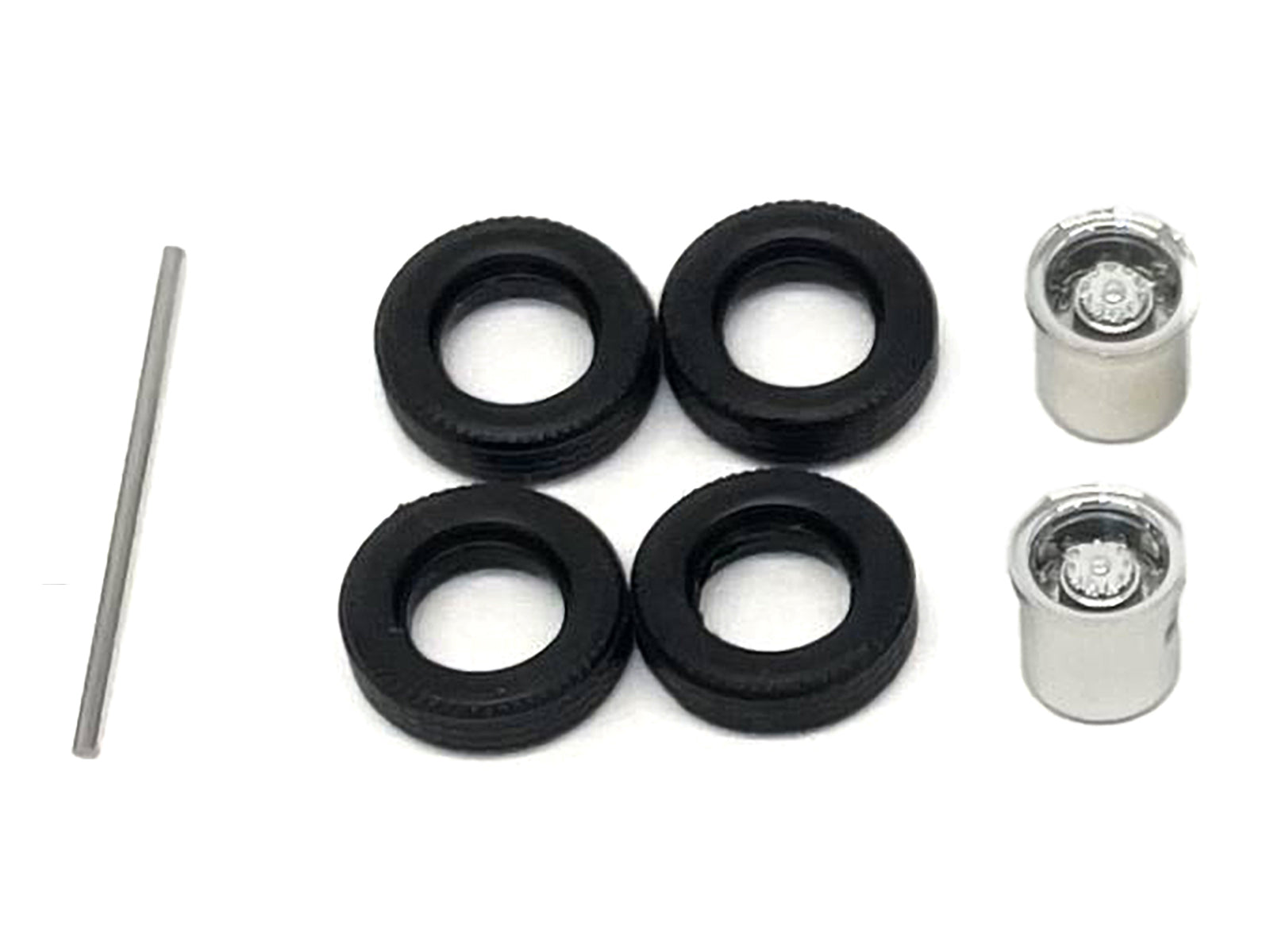 Rear Low Profile Wheelset Chrome 1/87 (HO) Plastic Model by Promotex