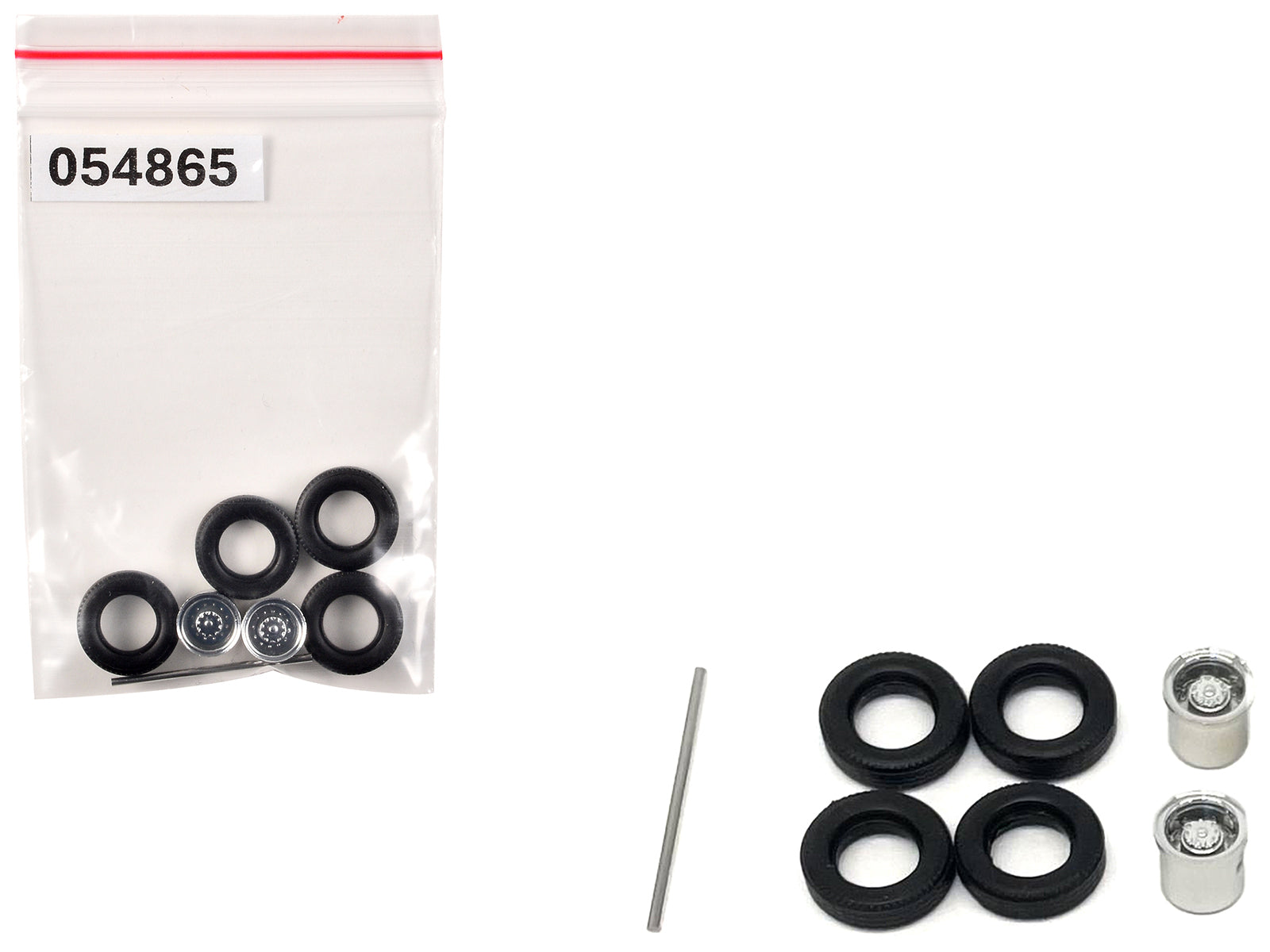 Rear Low Profile Wheelset Chrome 1/87 (HO) Plastic Model by Promotex