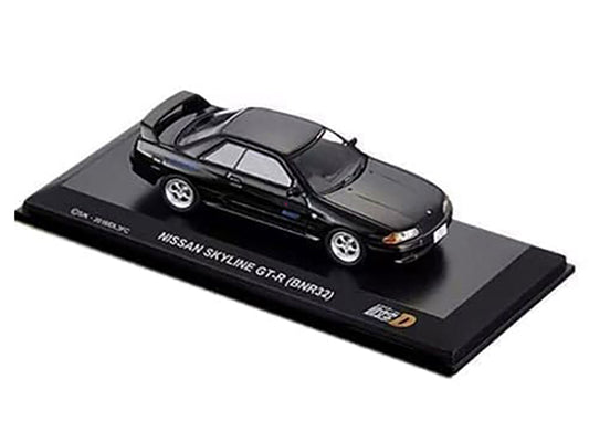 Nissan Skyline GT-R (BNR32) RHD (Right Hand Drive) Black "Initial D" Manga 1/64 Diecast Model Car by Kyosho