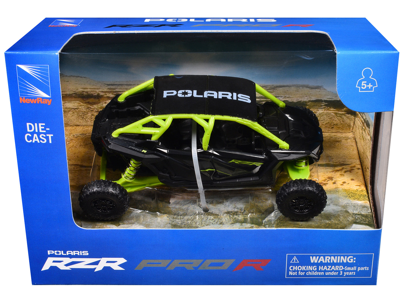 Polaris RZR Pro R UTV Black and Lime Green Diecast Model by New Ray