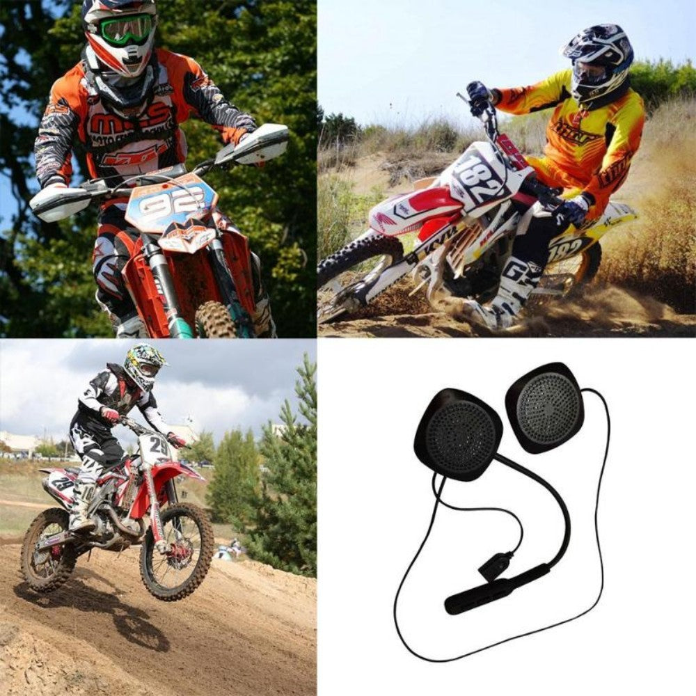 Motorcycle Motorbike Helmet Bluetooth-compatible Headset Wireless Headphone with Mic