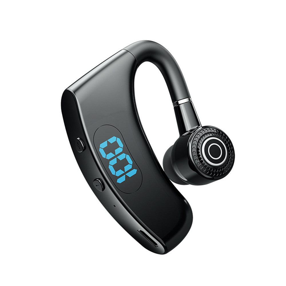 V12 Business Single Ear Digital Display Wireless Earhook Bluetooth-compatible Headset Hands-free Call Earphone with Charging Case