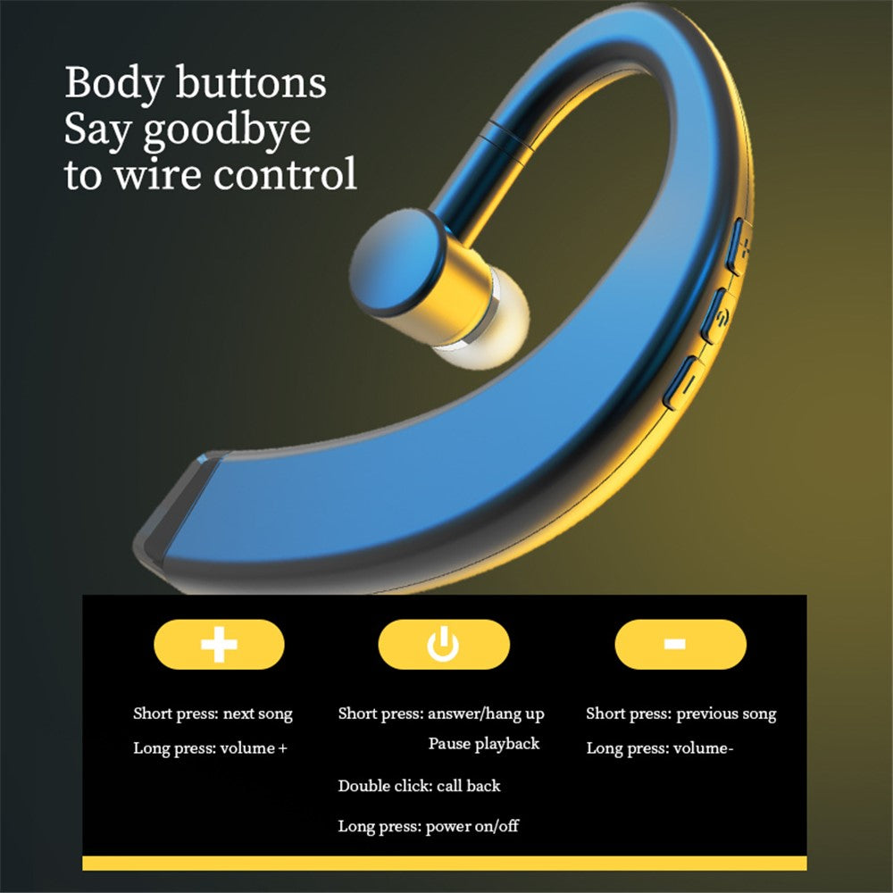 108 Business Single Ear Wireless Bluetooth-compatible Earhook Rotatable Headset Stereo Hands-free Call Music Earphone