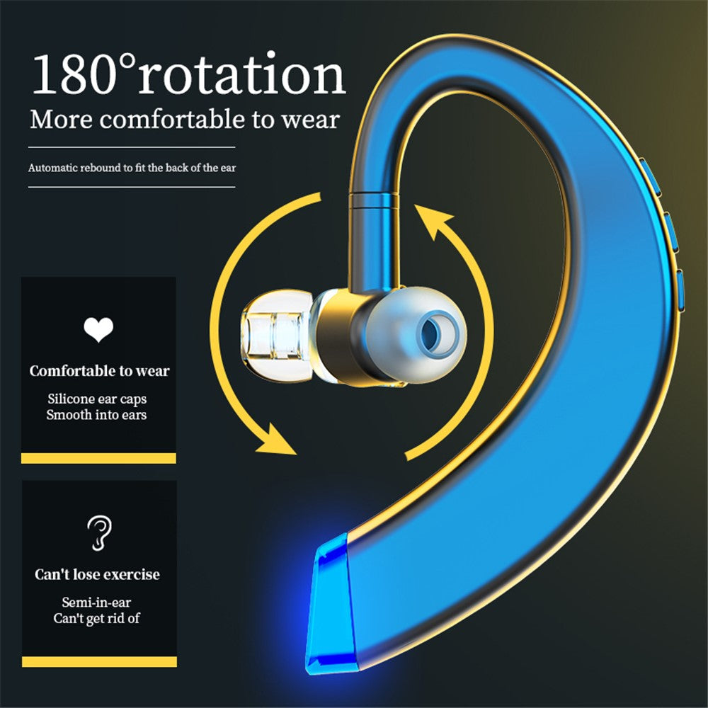 108 Business Single Ear Wireless Bluetooth-compatible Earhook Rotatable Headset Stereo Hands-free Call Music Earphone
