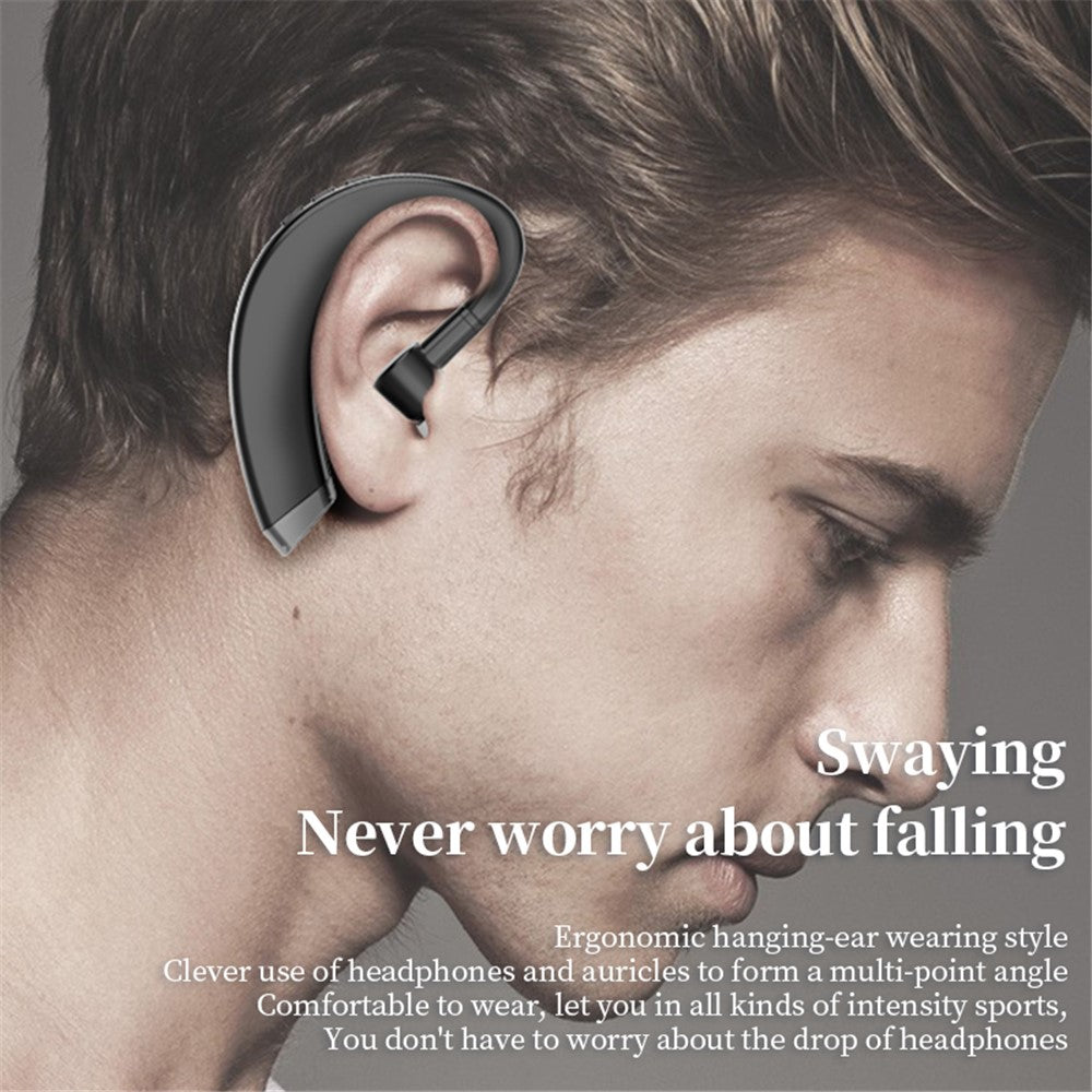 108 Business Single Ear Wireless Bluetooth-compatible Earhook Rotatable Headset Stereo Hands-free Call Music Earphone