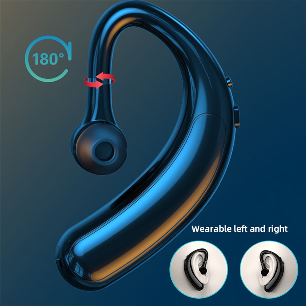 F18 180 Degrees Rotating Business Single Ear Wireless Bluetooth-compatible Earhook Headset Waterproof Music Calling Earphone
