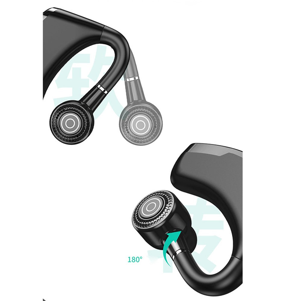 V10P Business Single Ear Wireless Bluetooth-compatible Earhook Headset Voice Prompt Hands-free Call Music Earphone