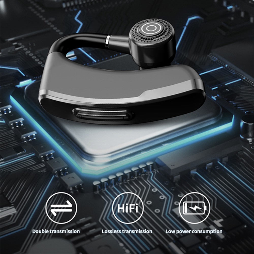 V10P Business Single Ear Wireless Bluetooth-compatible Earhook Headset Voice Prompt Hands-free Call Music Earphone