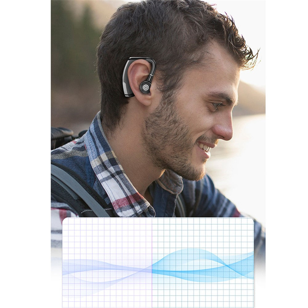 V10P Business Single Ear Wireless Bluetooth-compatible Earhook Headset Voice Prompt Hands-free Call Music Earphone
