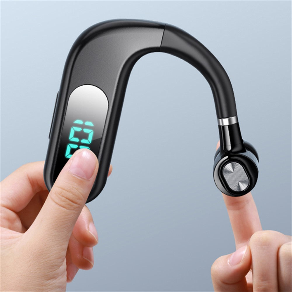 V13 Business Single Ear Earhook Wireless Bluetooth-compatible 5.2 Headset Hands-free Earphone with Smart Digital Display