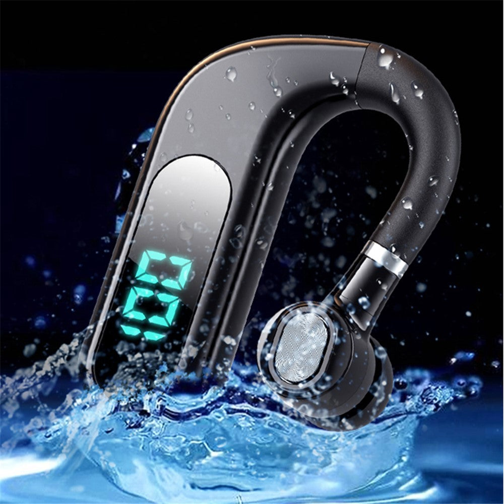 V13 Business Single Ear Earhook Wireless Bluetooth-compatible 5.2 Headset Hands-free Earphone with Smart Digital Display