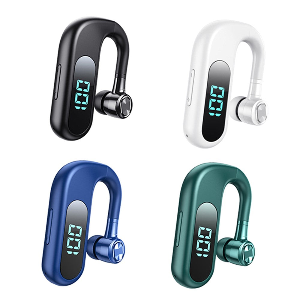 V13 Business Single Ear Earhook Wireless Bluetooth-compatible 5.2 Headset Hands-free Earphone with Smart Digital Display