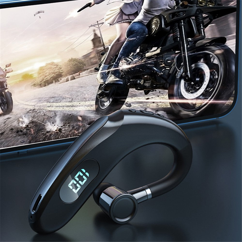 Q20 Wireless Bluetooth-compatible Headphones with LED Digital Display Single Ear Hook Earphones
