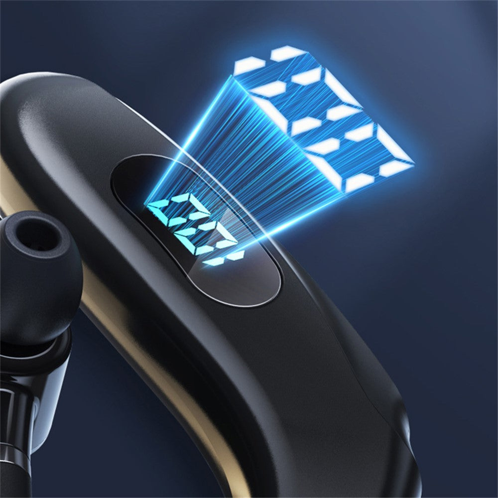 Q20 Wireless Bluetooth-compatible Headphones with LED Digital Display Single Ear Hook Earphones
