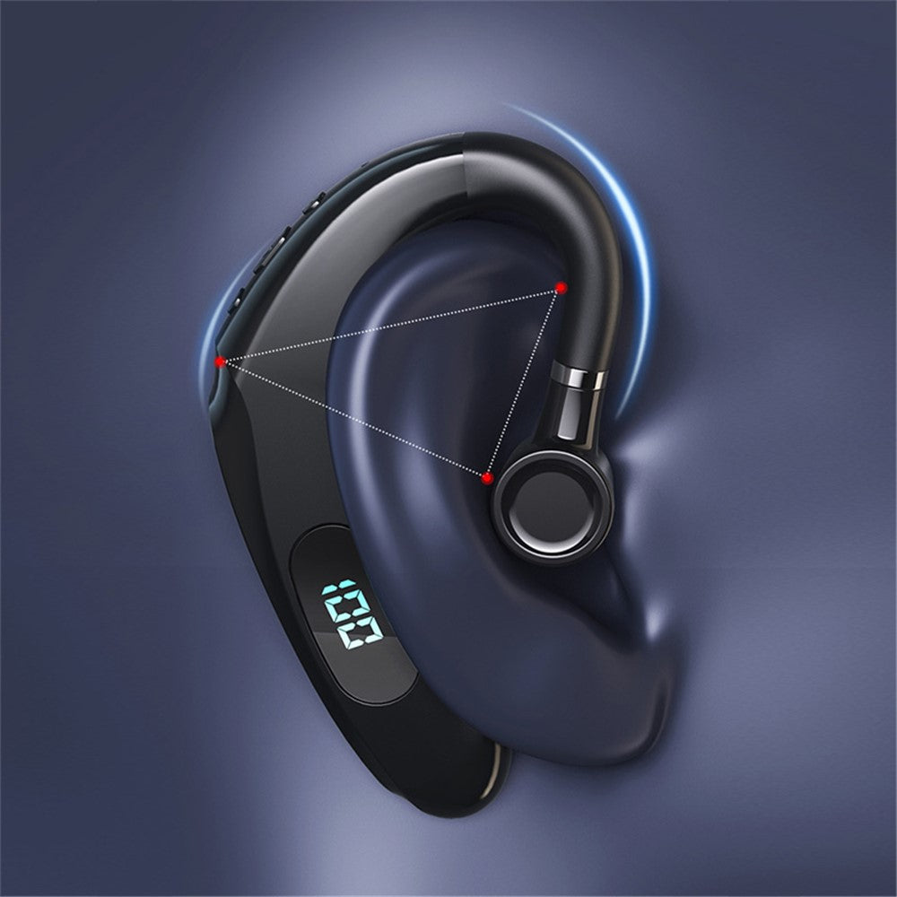 Q20 Wireless Bluetooth-compatible Headphones with LED Digital Display Single Ear Hook Earphones