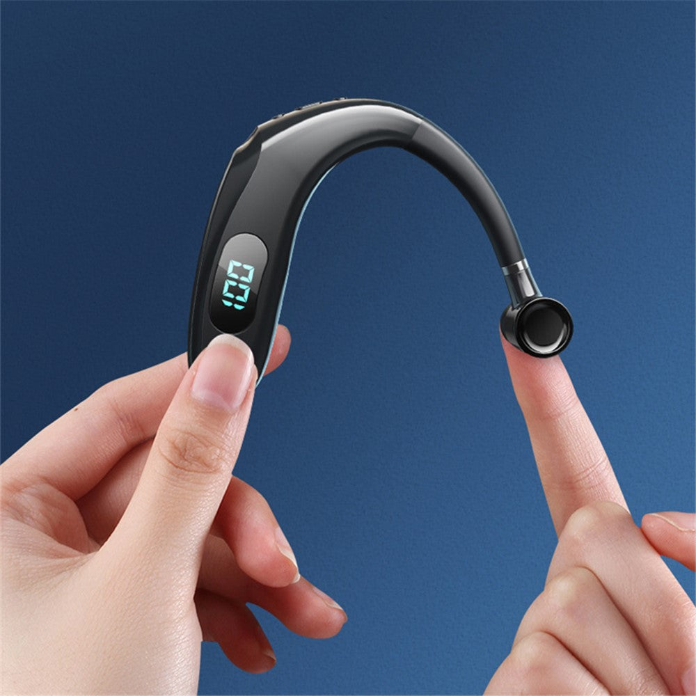 Q20 Wireless Bluetooth-compatible Headphones with LED Digital Display Single Ear Hook Earphones