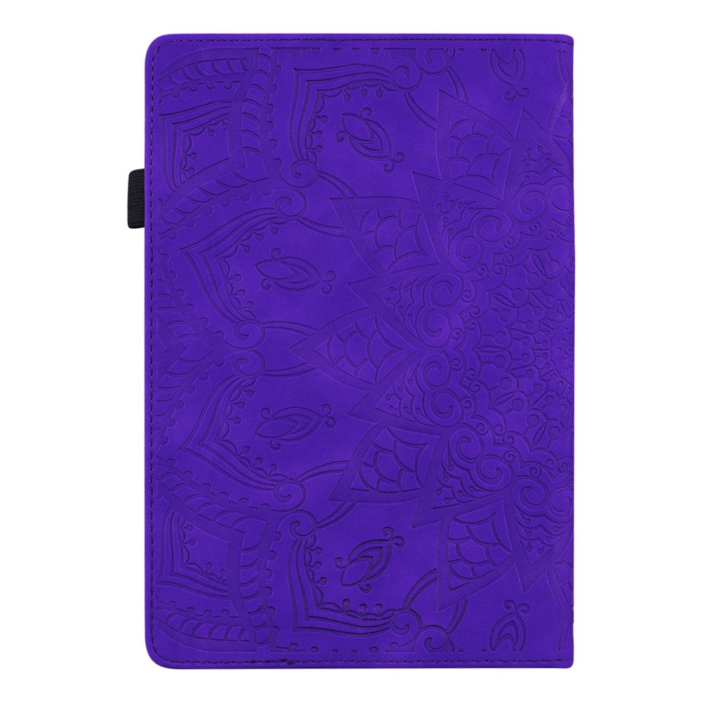 Flower Pattern Imprinting Flip Cover Stand Design Leather Tablet Case with Card Slots and Elastic Pen Holder Loop for Amazon Kindle Paperwhite 5 (2021)