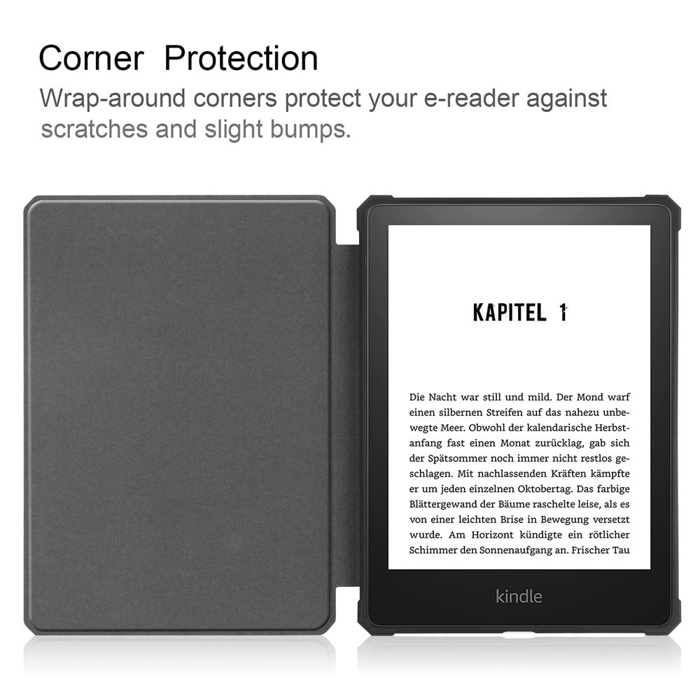 For Amazon Kindle Paperwhite 5 (2021) 6.8-inch Drop-Resistant PU Leather + TPU Protective Case Auto Wake/Sleep Case