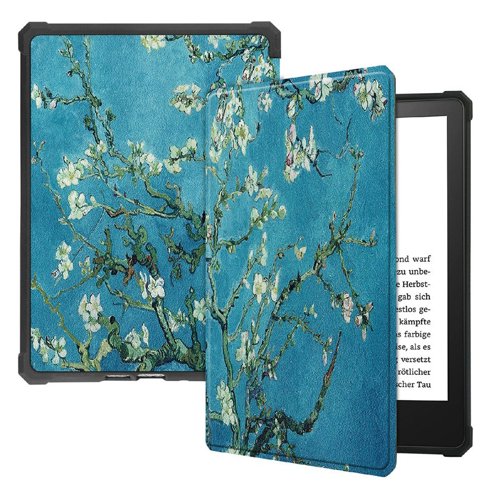 Pattern Printing PU Leather Shockproof Shell Smart Cover with Auto Wake / Sleep for Amazon Kindle Paperwhite 5 (2021)