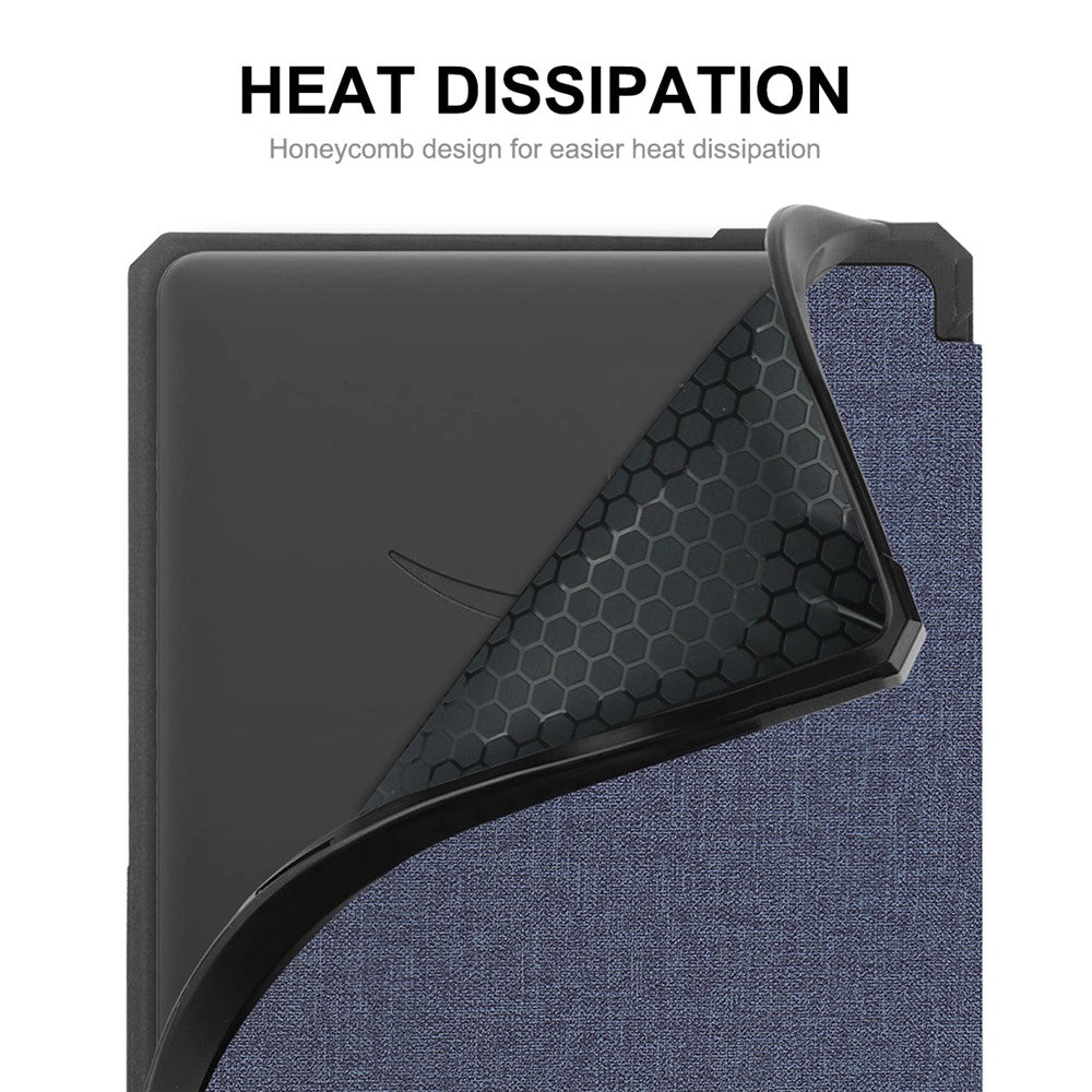ENKAY HAT PRINCE For Amazon Kindle Paperwhite 5 (2021) Jean Cloth Texture Leather Cover with Auto Wake / Sleep