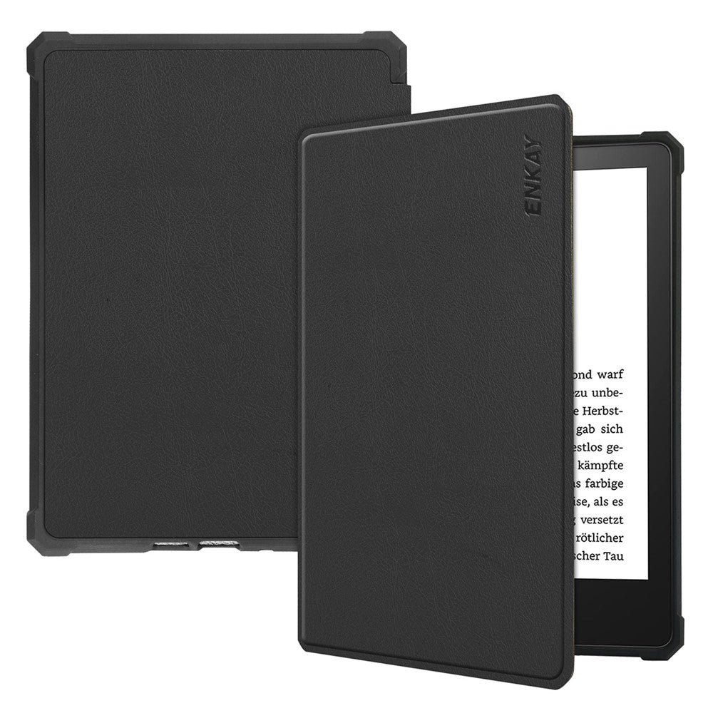 ENKAY HAT PRINCE Solid Color Auto Wake / Sleep PU Leather Protective Case Cover for Amazon Kindle Paperwhite 5 (2021)