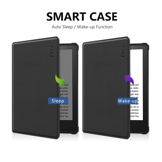 ENKAY HAT PRINCE Solid Color Auto Wake / Sleep PU Leather Protective Case Cover for Amazon Kindle Paperwhite 5 (2021)