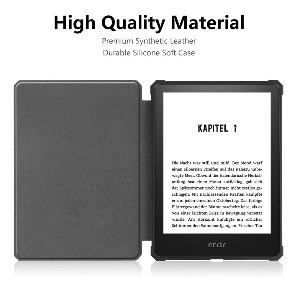 ENKAY HAT PRINCE Solid Color Auto Wake / Sleep PU Leather Protective Case Cover for Amazon Kindle Paperwhite 5 (2021)