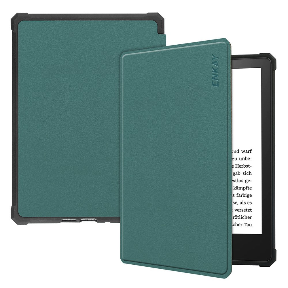 ENKAY HAT PRINCE Solid Color Auto Wake / Sleep PU Leather Protective Case Cover for Amazon Kindle Paperwhite 5 (2021)