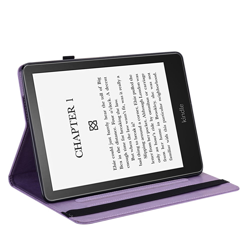 Tree Deer Imprinted PU Leather Stand Smart Auto Sleep / Wake Case with Card Slots for Amazon Kindle Paperwhite 5 (2021)