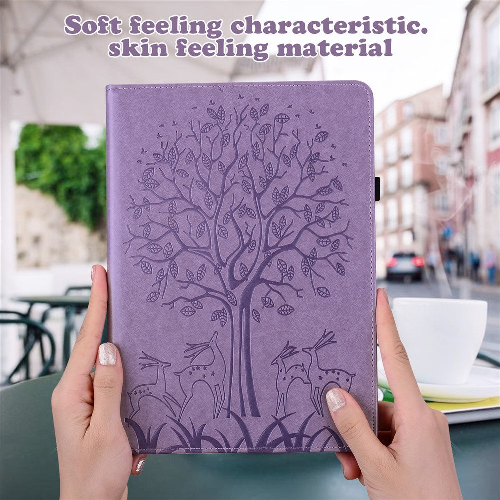 Tree Deer Imprinted PU Leather Stand Smart Auto Sleep / Wake Case with Card Slots for Amazon Kindle Paperwhite 5 (2021)