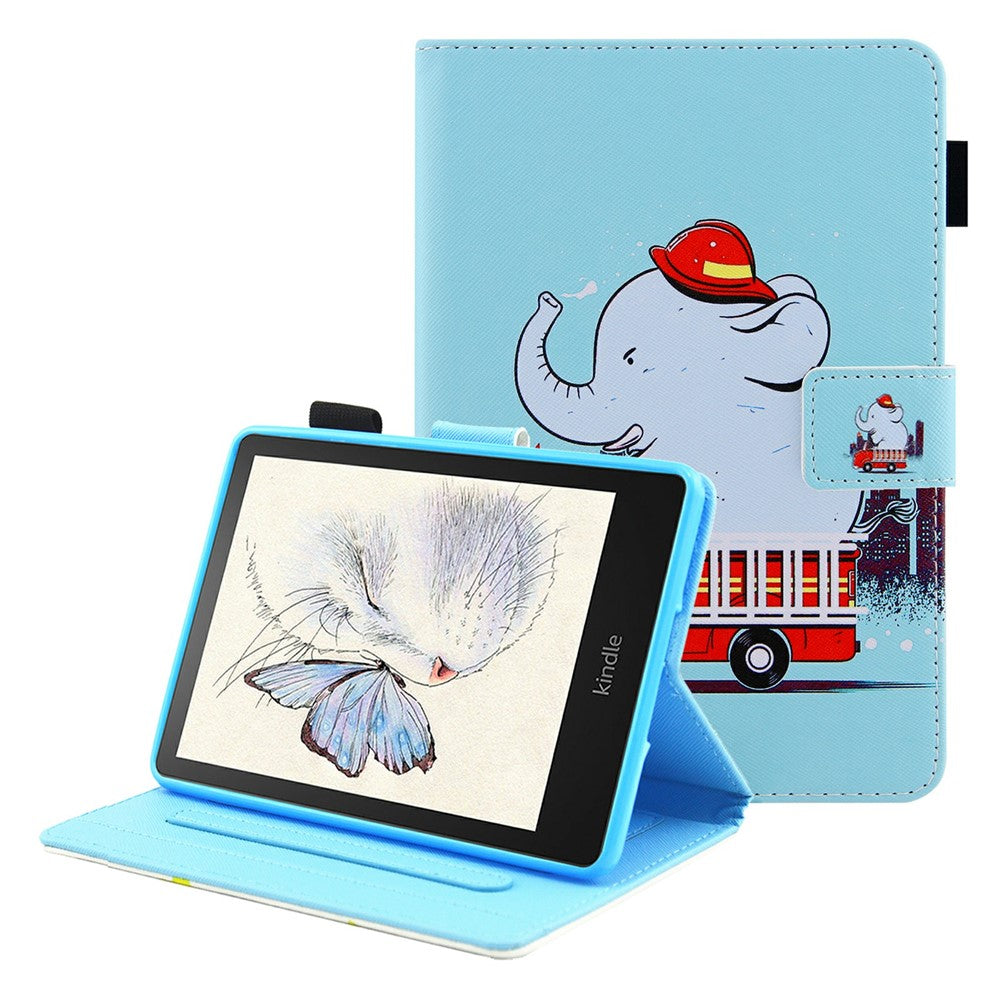 Pattern Printing Stand Card Holder PU Leather Case Cover with Auto Wake/Sleep for Amazon Kindle Paperwhite 5 (2021)