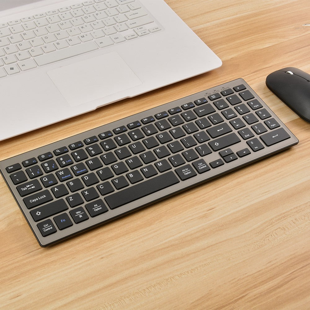168 2.4G+Dual Bluetooth-compatible 95-Key Two Zones Battery Operated Wireless Keyboard for Apple Android Windows