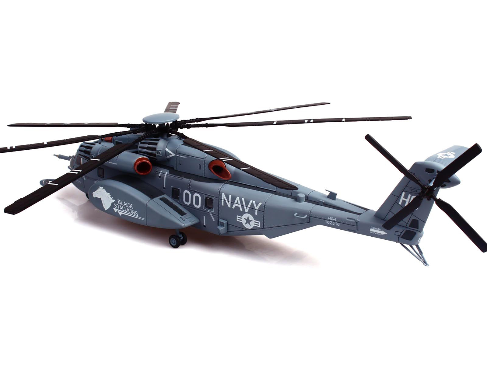 Sikorsky MH-53E Sea Dragon Helicopter "United States Navy Black Stallions Tail Number 00" Light Gray 1/72 Diecast Model by Panzerkampf
