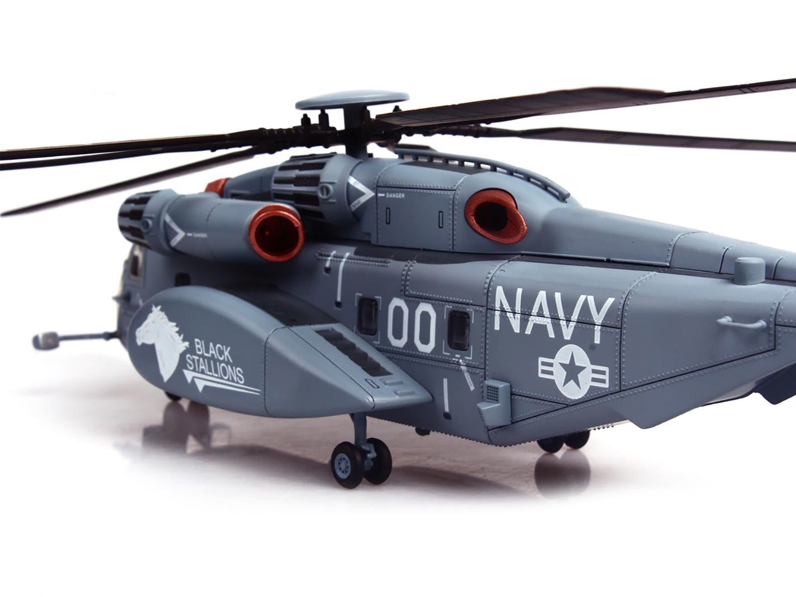 Sikorsky MH-53E Sea Dragon Helicopter "United States Navy Black Stallions Tail Number 00" Light Gray 1/72 Diecast Model by Panzerkampf