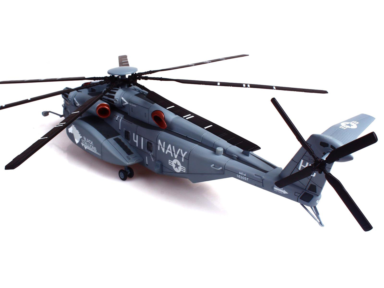 Sikorsky MH-53E Sea Dragon Helicopter "United States Navy Black Stallions Tail Number 41" Light Gray 1/72 Diecast Model by Panzerkampf