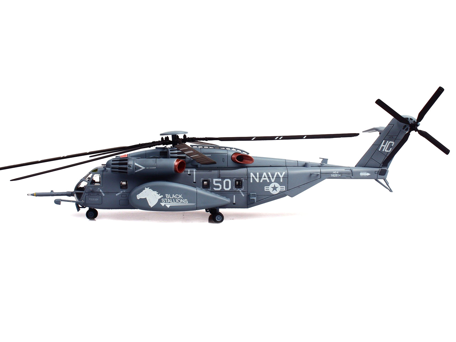 Sikorsky MH-53E Sea Dragon Helicopter "United States Navy Black Stallions Tail Number 50" Light Gray 1/72 Diecast Model by Panzerkampf