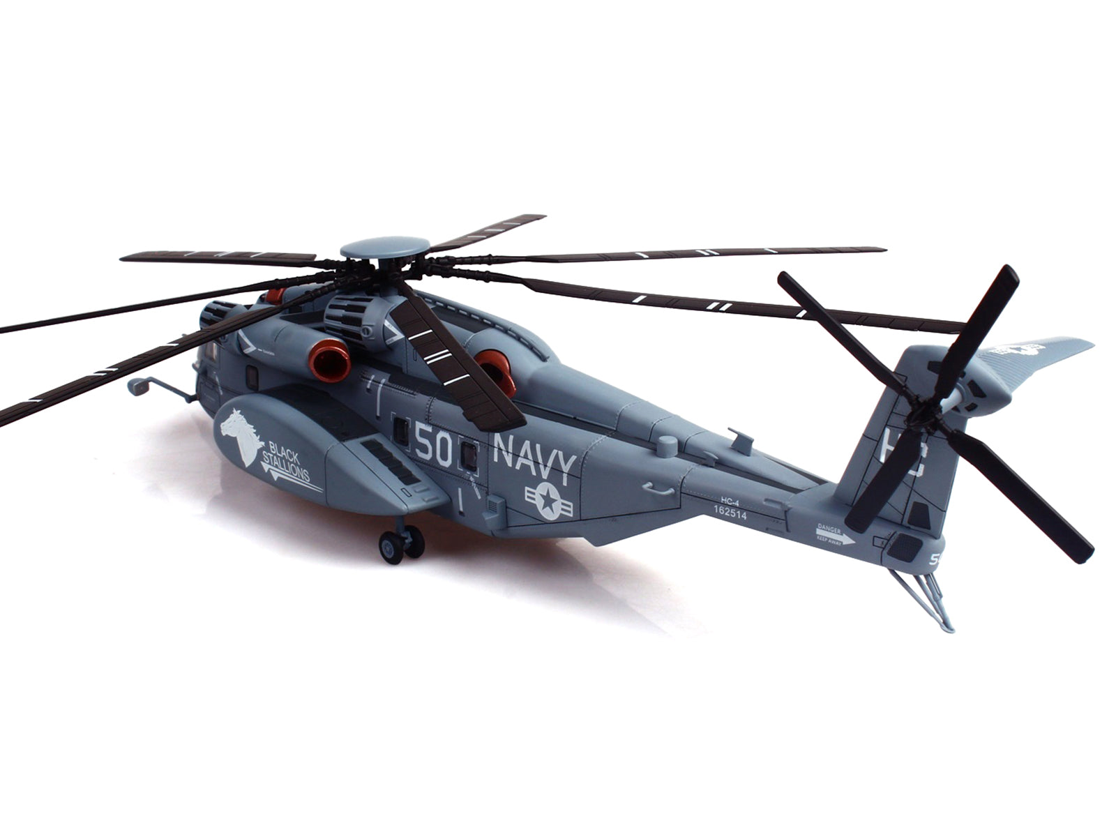 Sikorsky MH-53E Sea Dragon Helicopter "United States Navy Black Stallions Tail Number 50" Light Gray 1/72 Diecast Model by Panzerkampf