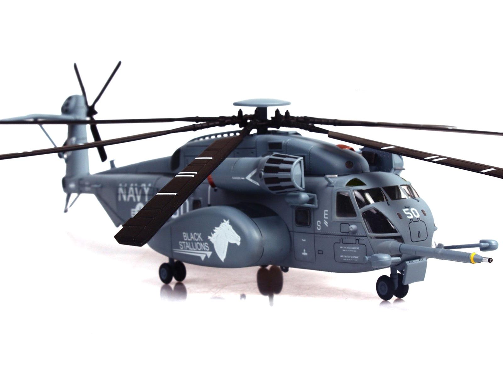 Sikorsky MH-53E Sea Dragon Helicopter "United States Navy Black Stallions Tail Number 50" Light Gray 1/72 Diecast Model by Panzerkampf