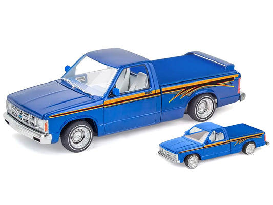 Level 4 Model Kit 1991 Chevrolet S-10 Lowrider Pickup Truck with 1/64 Diecast Version Included "Big + Little Series" 1/25 Scale Model by Revell