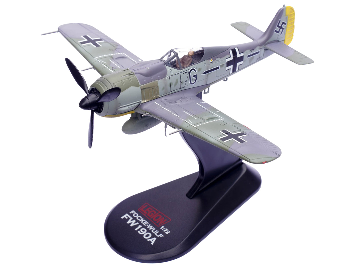 Focke-Wulf Fw 190A Aircraft "14-Victory Ace Hauptmann Wilhelm Gath Stab/JG 26 Schlageter France" (1942) German Luftwaffe 1/72 Diecast Model Airplane by Legion