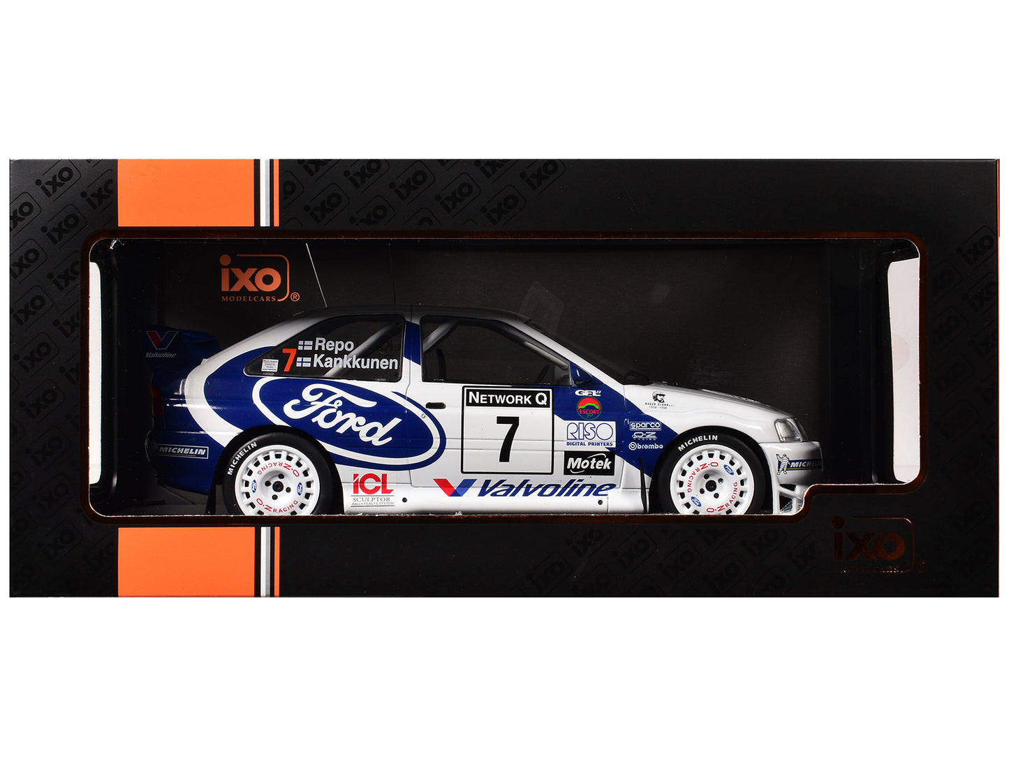 Ford Escort WRC #7 Juha Kankkunen - Juha Repo 2nd Place "RAC Rally" (1998) 1/18 Diecast Model Car by IXO Models