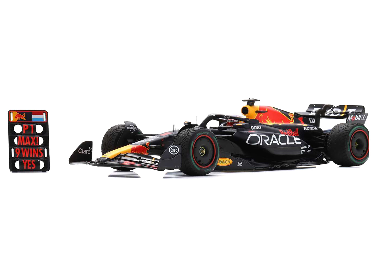 Red Bull Racing RB19 #1 Max Verstappen "Oracle" Winner Formula One F1 "Dutch GP" (2023) with Pit Board and Acrylic Display Case 1/18 Model Car by Spark