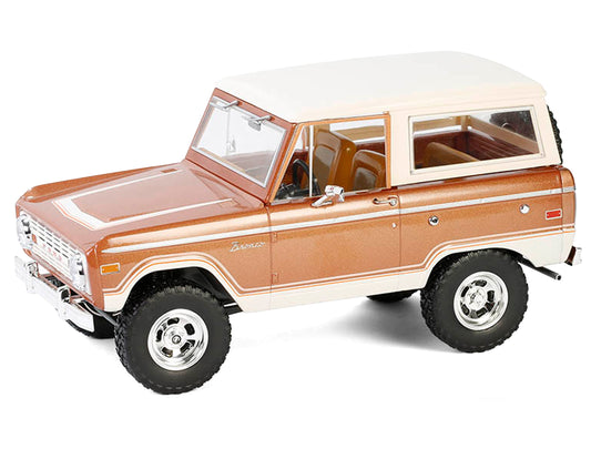 1973 Ford Bronco Hot Ginger Metallic with Cream Top "Artisan Collection" 1/18 Diecast Model Car by Greenlight