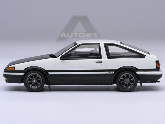 Toyota Sprinter Trueno (AE86) RHD (Right Hand Drive) "Project D Final Version" White with Graphics "Initial D" (1998-2021) TV Series 1/64 Diecast Model Car by Autoart