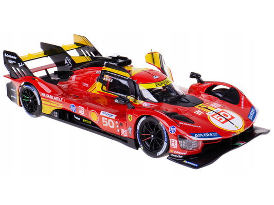 Ferrari 499P #50 Antonio Fuoco - Miguel Molina - Nicklas Nielsen "Ferrari AF Corse" Winner "24 Hours of Le Mans" (2024) "Racing" Series 1/24 Diecast Model Car by Bburago