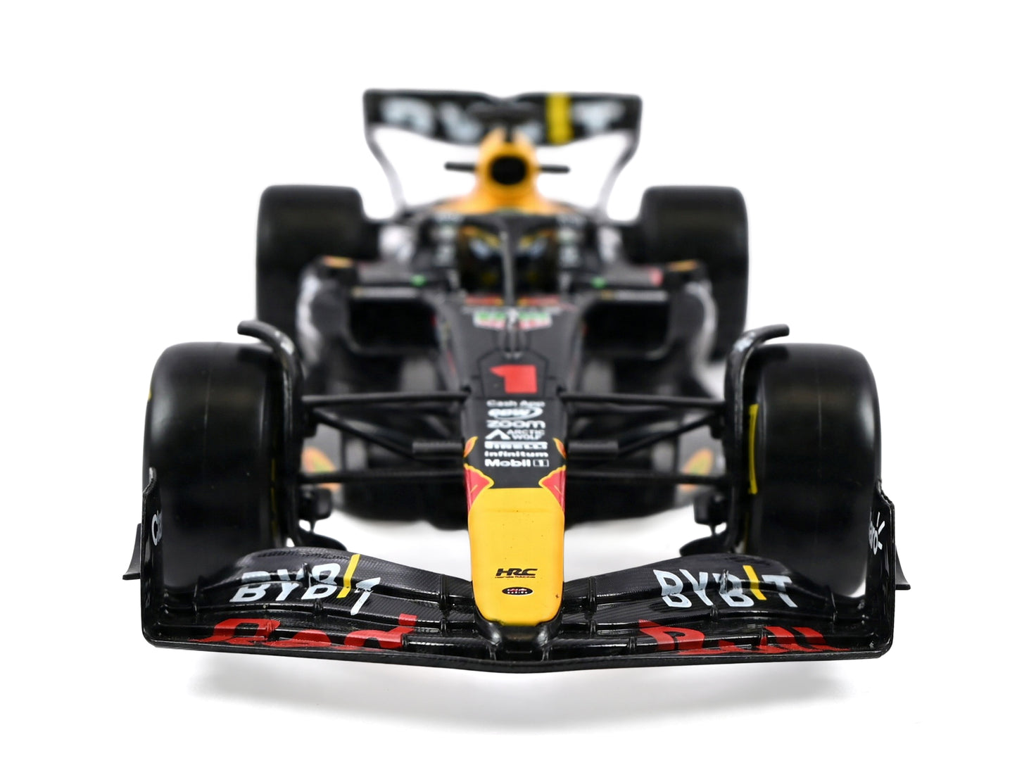 Red Bull Racing RB19 #1 Max Verstappen "Oracle" Winner Formula One F1 Championship "Drivers' Champion" (2023) with Display Case 1/24 Diecast Model Car by Bburago