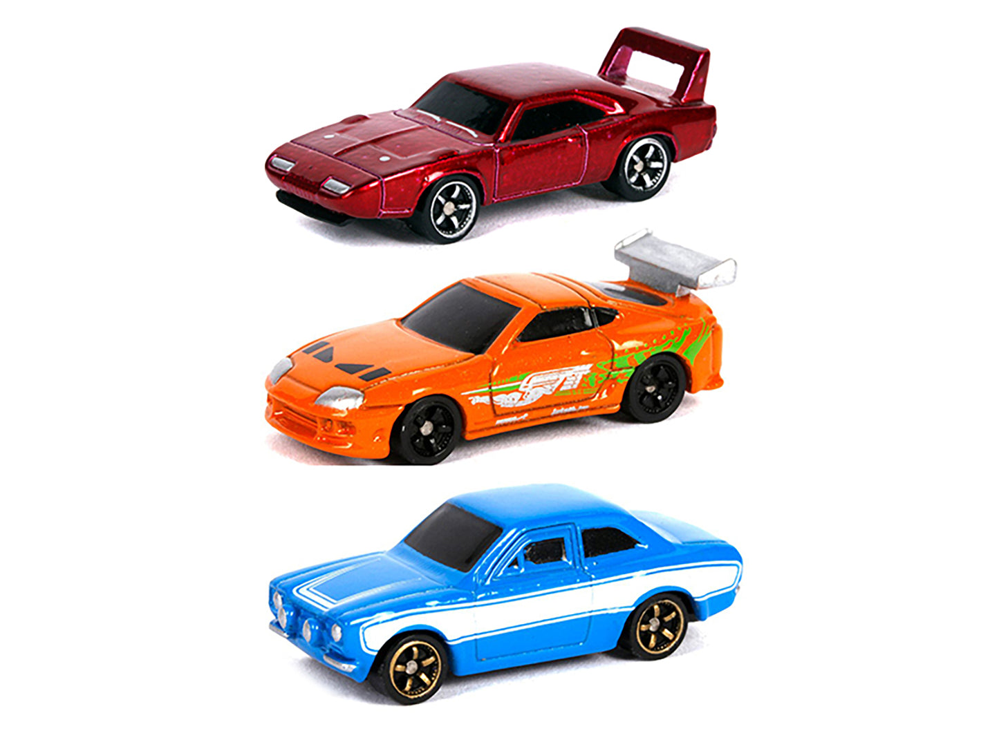 "Fast & Furious" 3 piece Set "Nano Hollywood Rides" Series 1 Diecast Model Cars by Jada