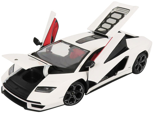 Lamborghini Countach LPI 800-4 White with Black Accents and Red Interior "Special Edition" 1/18 Diecast Model Car by Maisto