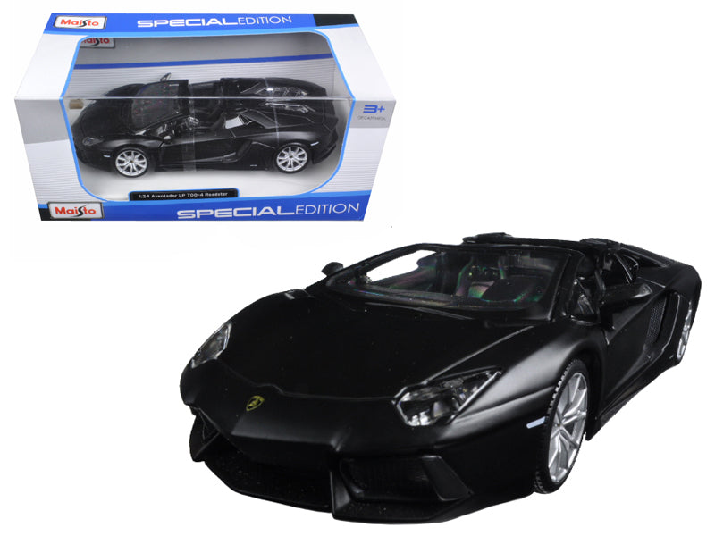 Lamborghini Aventador LP 700-4 Roadster Matt Black 1/24 Diecast Model Car by Maisto