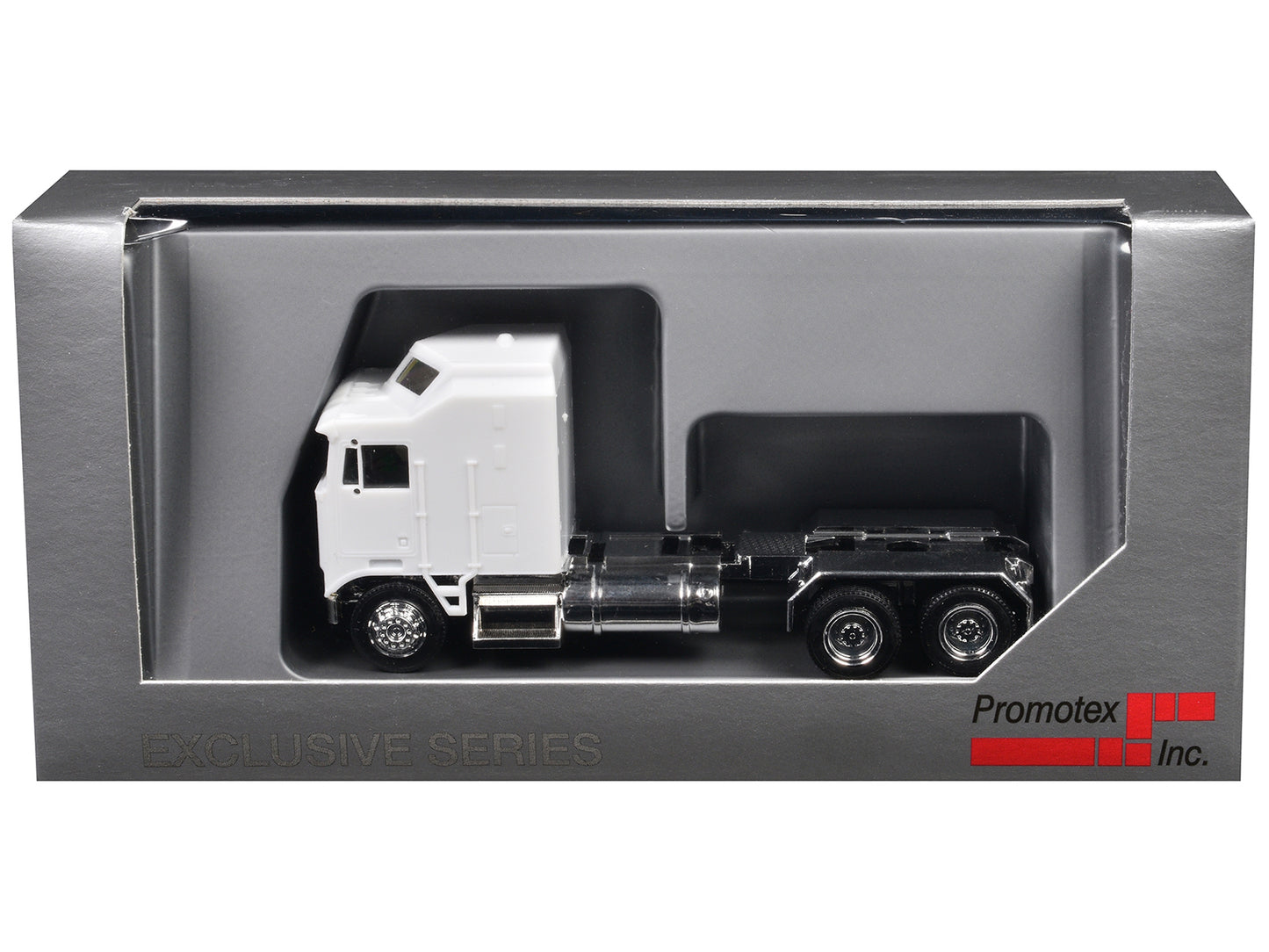Kenworth K100 with 1-Bar Grill and X-Long Chrome Chassis White 1/87 (HO) Plastic Model Car by Promotex